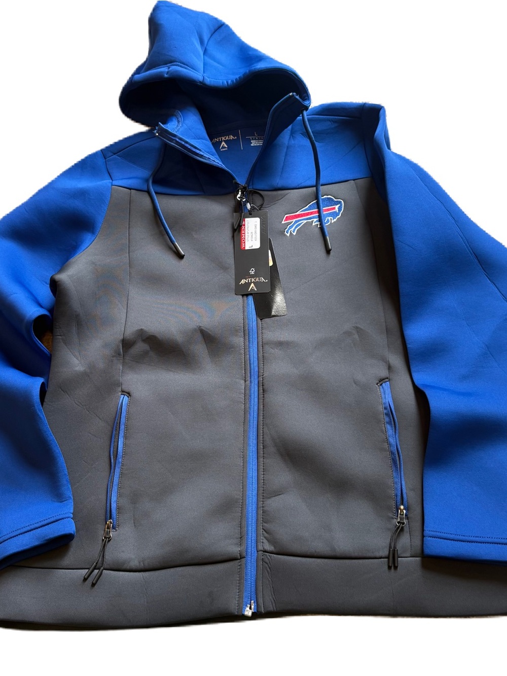 Antigua Buffalo Bills Full-Zip Hoodie Jacket Large Coat NEW NFL Women’s Hooded